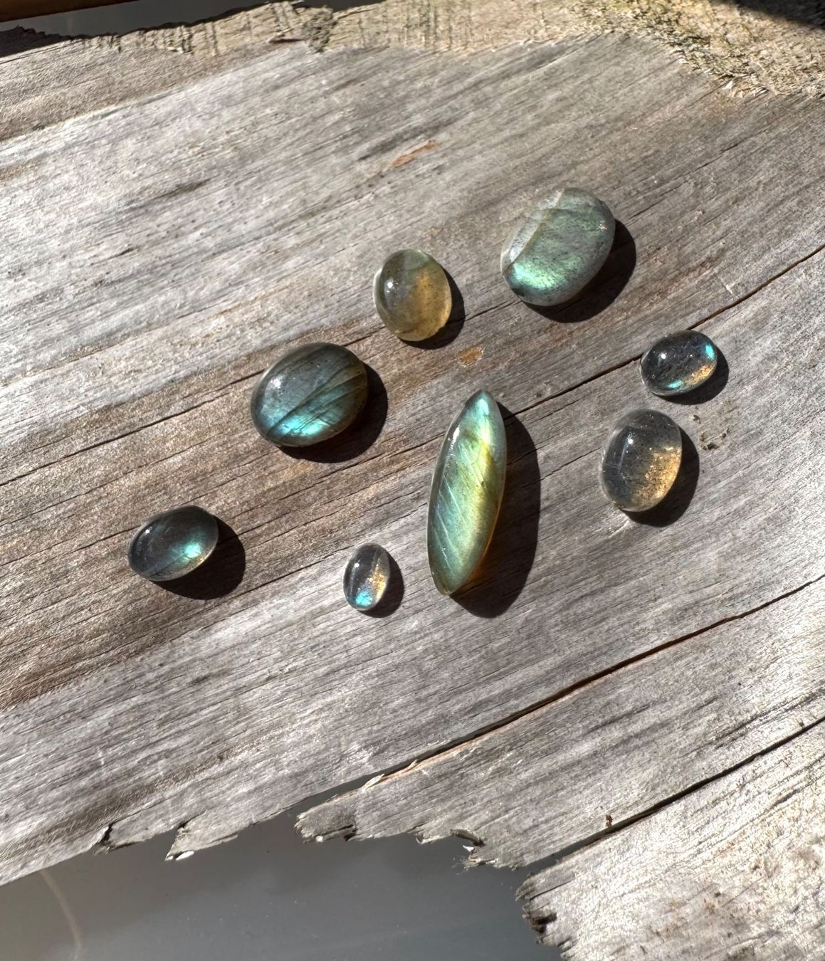 Pietre preziose: Labradorit Cabochons  ECHT!!!   top Farben/Glanz – Nuovo e nell'imballaggio originale da Leuggern venduto da gemshow 2
