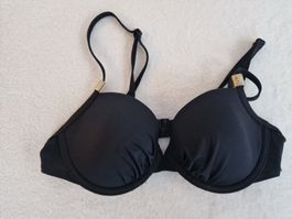 Bikini Oberteil Skinny Gr. XS Cup 70B Schwarz