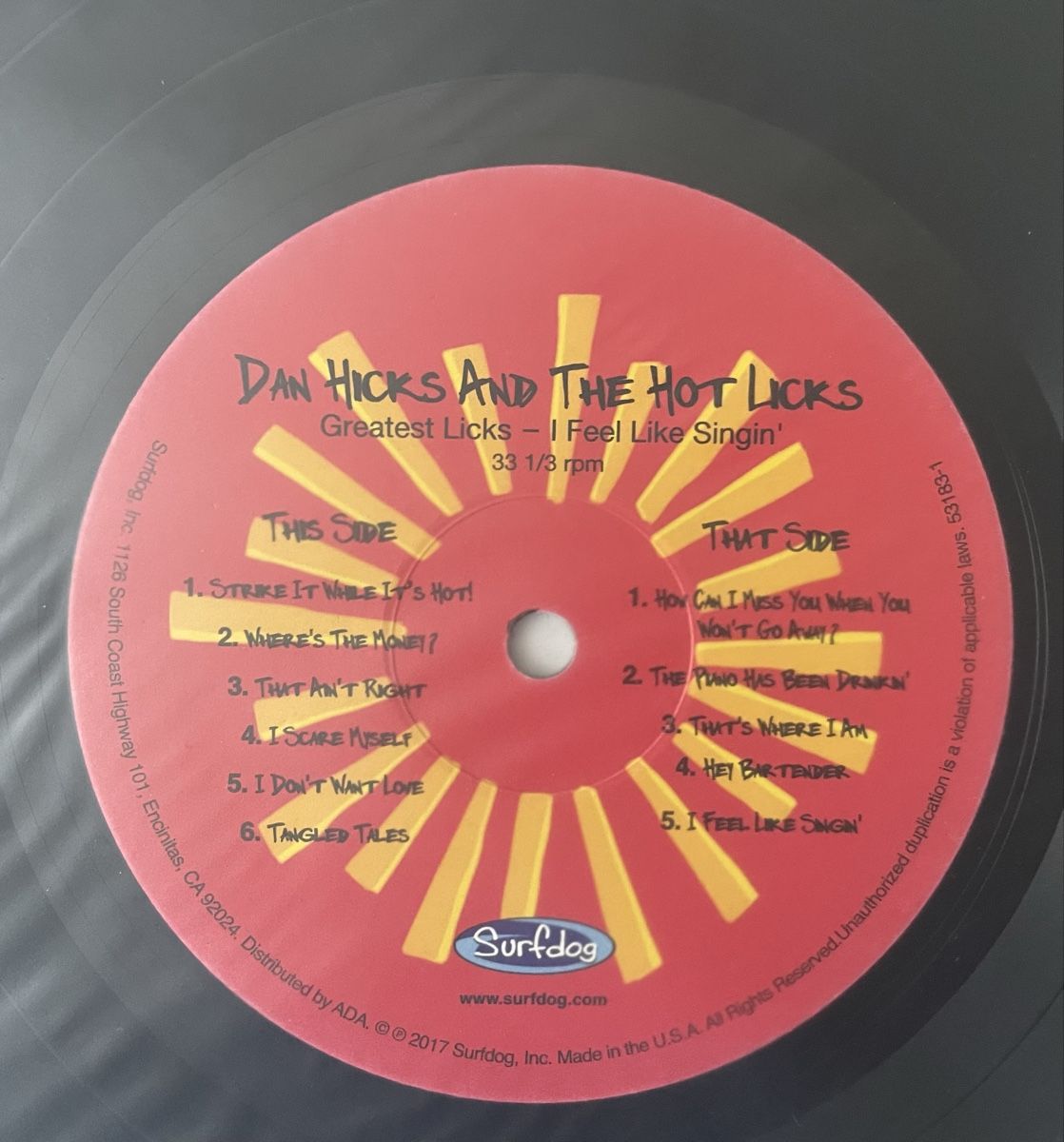 Schallplatten: Dan Hicks - Greatest Licks - Vinyl LP – Gebraucht aus Olten von Bluespapst 3
