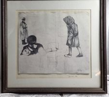Lithographie Bruno Bruni in Bilderrahmen