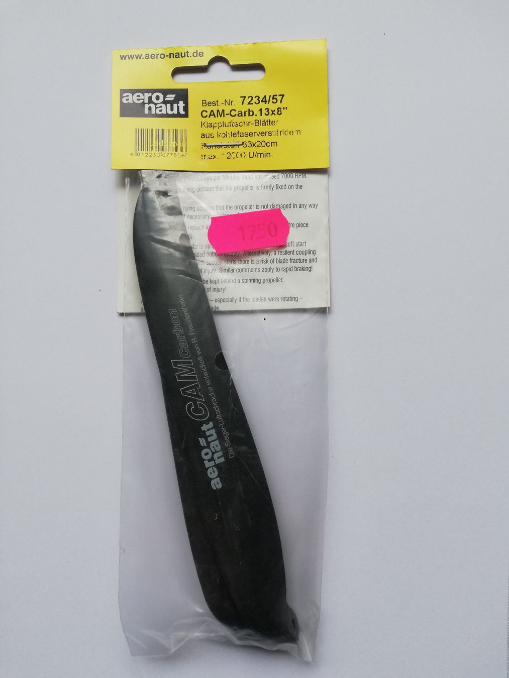 RC Modellbau: Aeronaut CAM-Carbon Klapp-Propeller 13x8 – Neu und originalverpackt aus Flüh von AMS-Modellbau
