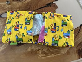 Wickeltasche für Unterwegs, gelb mit Bagger Motiv, Neu! (53)