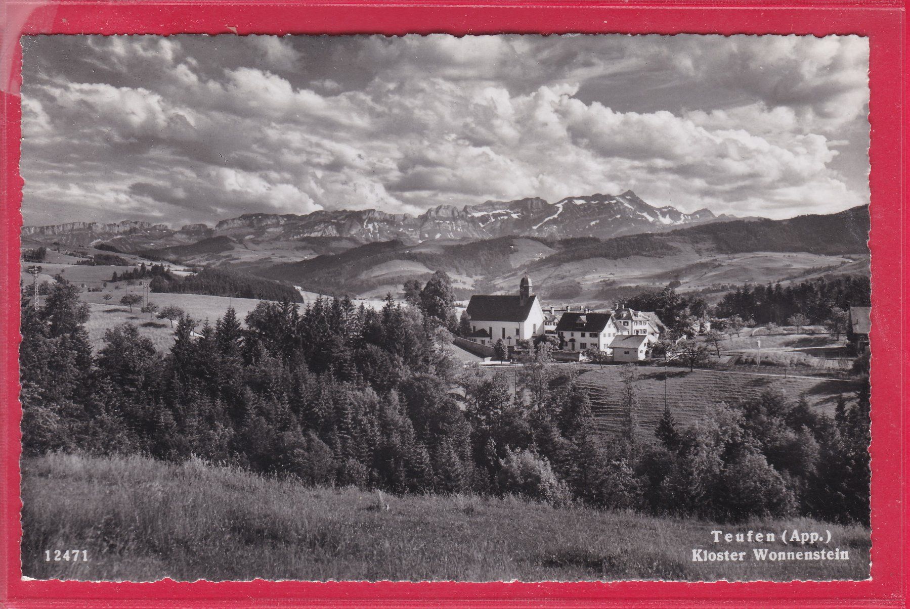 Cartoline postali: TEUFEN, KLOSTER WONNENSTEIN, 20.10.1955 – Usato da Oberrieden venduto da Gebirgsstelze
