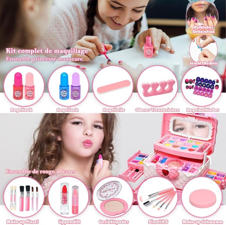 Kinder Make-up Kit für Mädchen, waschbare Mädchen Make-up Kit für