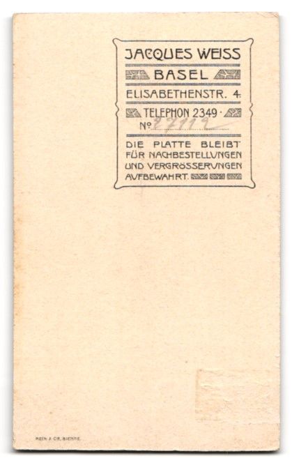 Photos & affiches: Fotografie Jacques Weiss, Basel, Elisabe – D'occasion à Berlin par bartko-reher 1