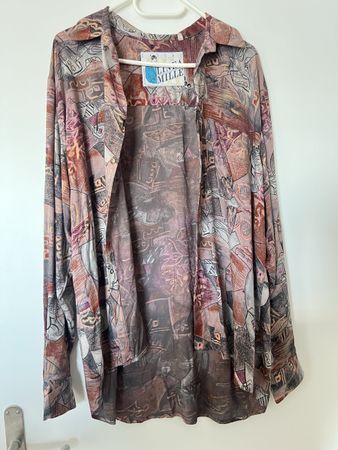 Vintage Linea Mille Schild Bluse, Grösse L, Top Zustand!