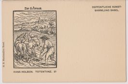 Künstler-AK H.Holbein: Totentanz "Ackerman", Nr.27, um 1900
