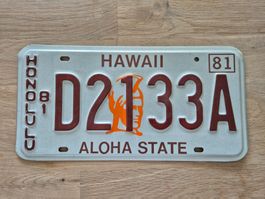 US Nummernschild Hawaii 1981