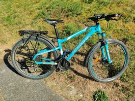 Mountainbike Kids Haybike blau mit Gepäckträger