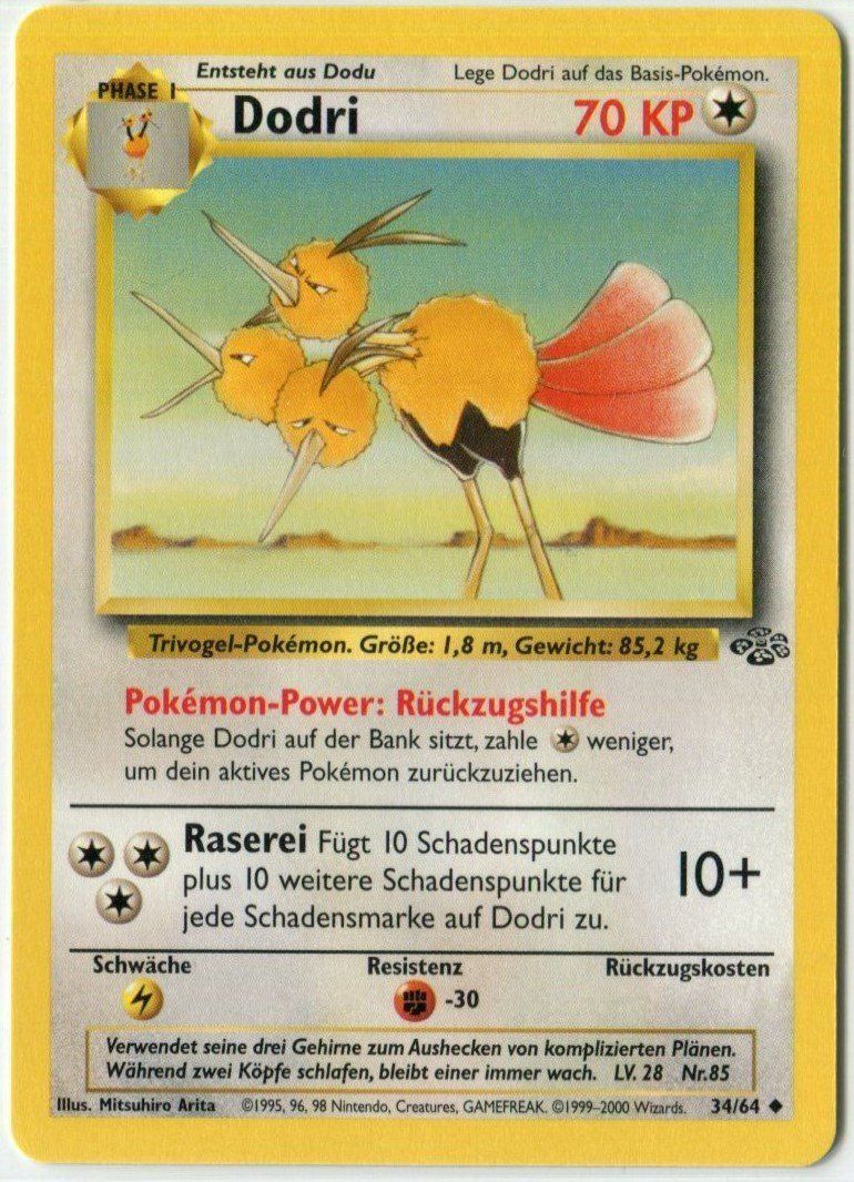 Pokémon Carte collezionabili: Dodri Dschungel 34/64 Deutsch Mint – Nuovo (secondo la descrizione) da Dornach venduto da Deco89