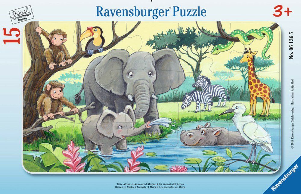 Ravensburger Puzzle: Rahmenpuzzle 15 Teile Tiere Afrikas – Nuovo e nell'imballaggio originale da Oensingen venduto da Liquidations-Shop