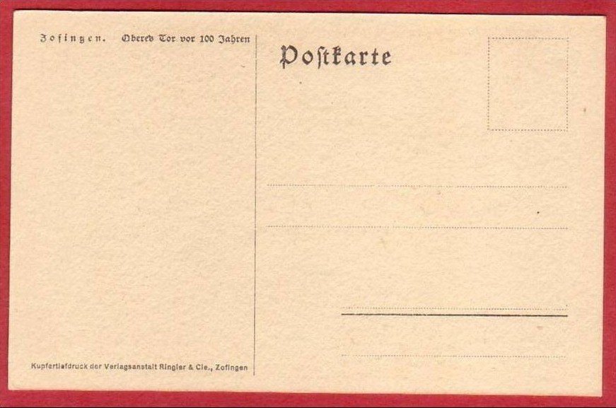 Cartoline postali: ZOFINGEN, OBERES TOR VOR 100 JAHREN – Usato da Grüningen venduto da Kartenlaube 1