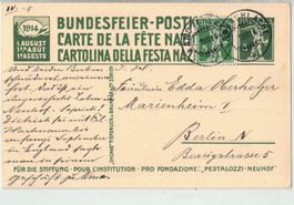 Ganzsache Bundesfeier 1914 Pestalozzi o