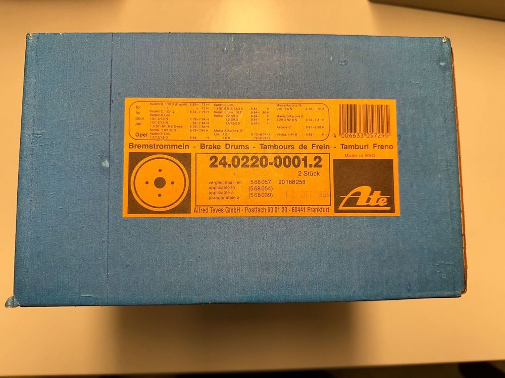 ATE Bremstrommeln & Bremsbackensatz Hinten - Original ATE 1420-52323 Set