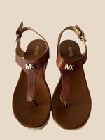 Michael Kors Laney Saffiano Espadrille Wedge Sandal 