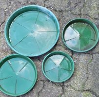 Four Green Plastic Plant Saucers - Various Sizes!