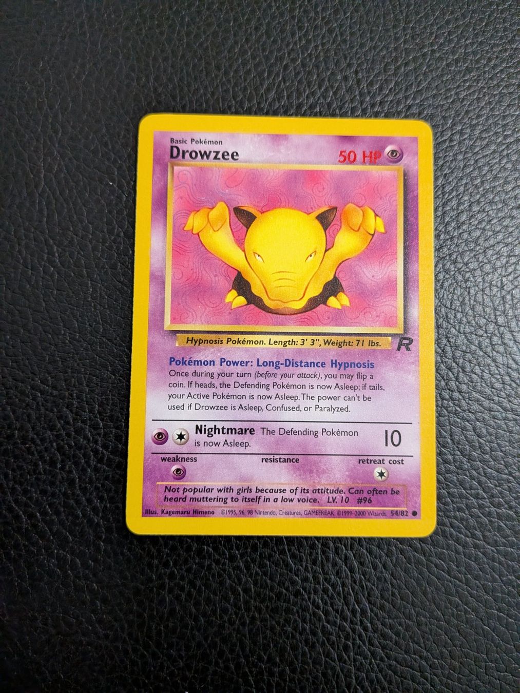 Pokémon Carte collezionabili: Team Rocket Drowzee 54/82 Ab 1 – Usato da Paradiso venduto da Pkmn10