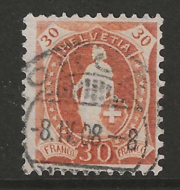 Alle Briefmarken: 1908 : Stehende Helvetia Nr. 96B   KP 650.-- – Gebraucht aus Gümligen von Geniusbuy