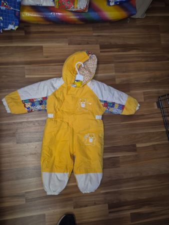 Winter Schneeanzug gelb weiss gr 92 gebraucht B