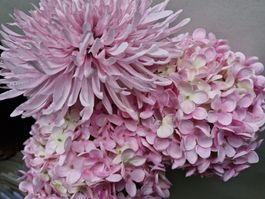 🌸 Künstliche Hortensien/Chrysanthemen - Rosa, Top Zustand!