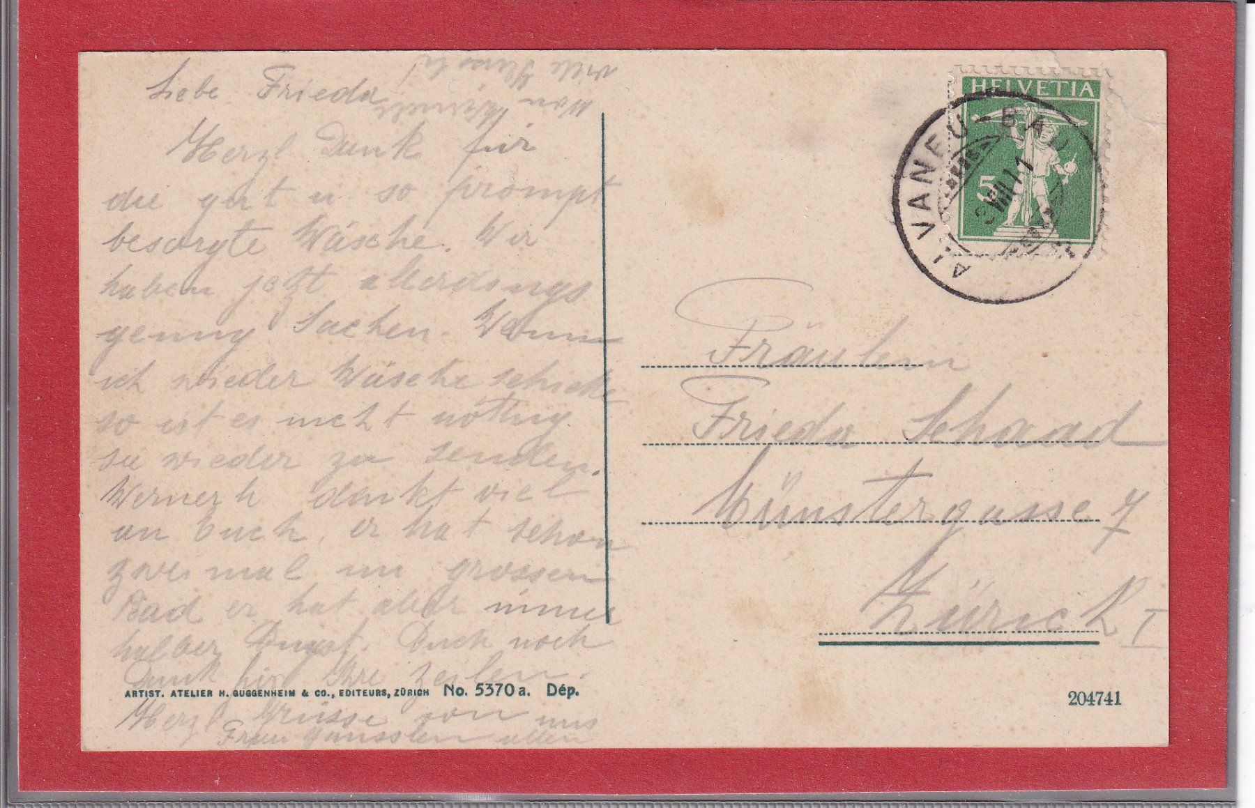 Cartoline postali: Alvaneu Bad - die Albula - 1911 – Usato da Orvin venduto da Pyaeschli 1