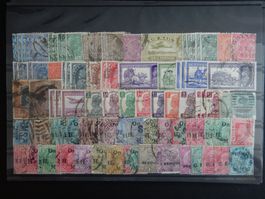 Indien Lot mit alten Werten auf 10 grossen Steckkarten Lot 2
