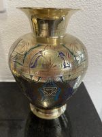 Vaso in ottone inciso a mano India originale vintage