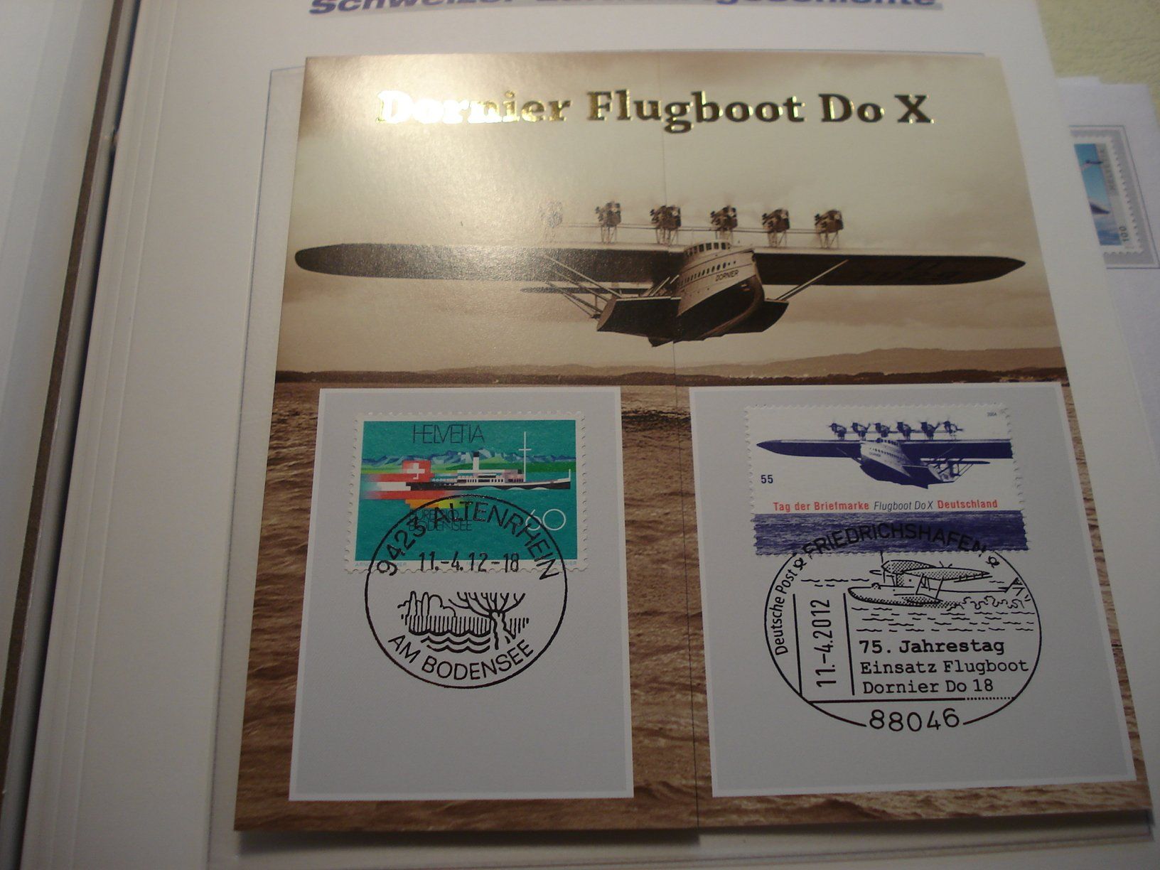 Alle Briefmarken: Folder Dornier Flugboot DoX, 2012, Schweiz-Deutschland – Gebraucht aus Niederwil AG von morostahu