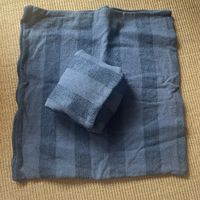 Set of (new!) La Redoute 65x65 cushion covers blue striped 
