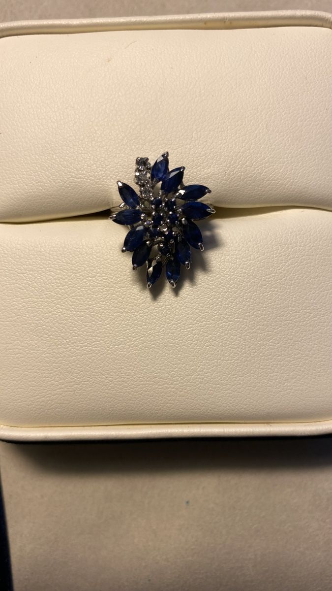 Anelli: Silberner Ring mit blauen Glas Steinen – Nuovo (secondo la descrizione) da Rorschach venduto da lvi_p29s