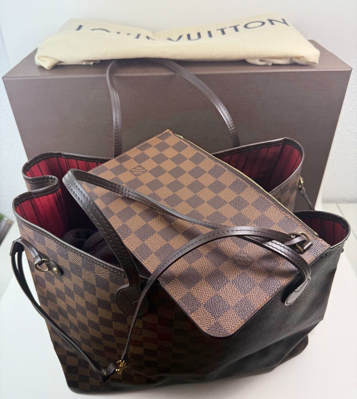 Louis Vuitton Borse da donna: Louis Vuitton Neverfull GM Damier Ebene Canvas Shopper – Usato da Sursee venduto da Justmibu 1