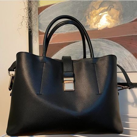 Black faux leather bag