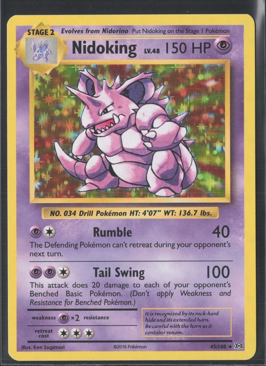 Pokémon Carte collezionabili: POKÉMON / Nidoking LV.48 / Evolutions 🇺🇸 – Usato da Herzogenbuchsee venduto da TCG-High-Quality