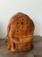 Original MCM Stark Medium Rucksack Cognac Visetos mit Nieten