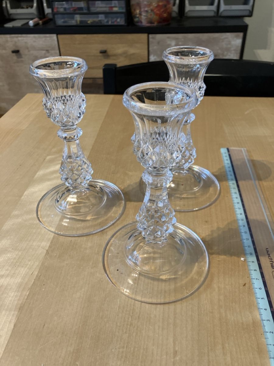 Portacandele: 3 Kerzenhalter Kristall – Usato da Glarus venduto da Jhuber78