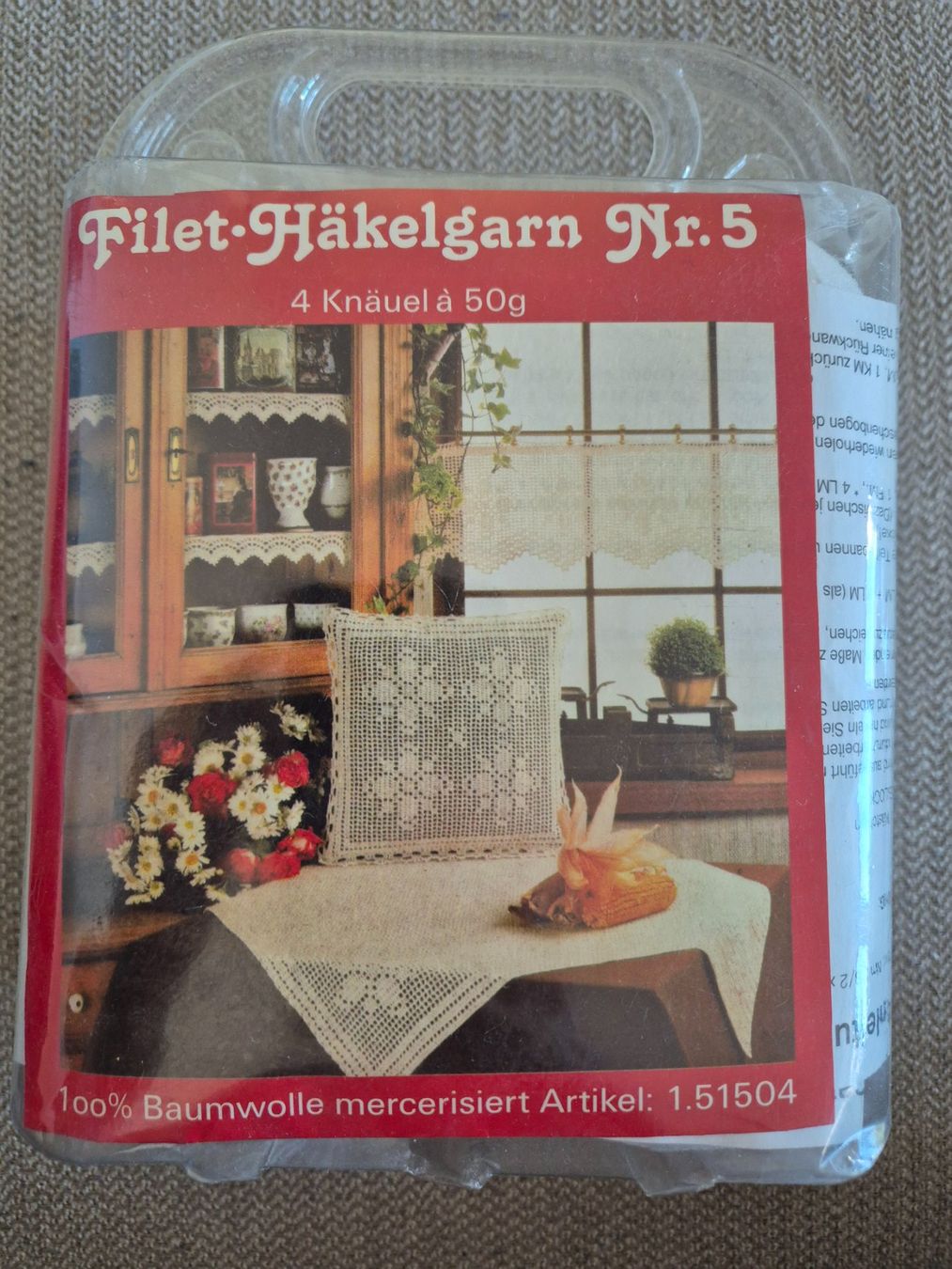 Lana: Filet-Häkelgarn 4x50g weiss – Nuovo e nell'imballaggio originale da Baden venduto da kae_n69w