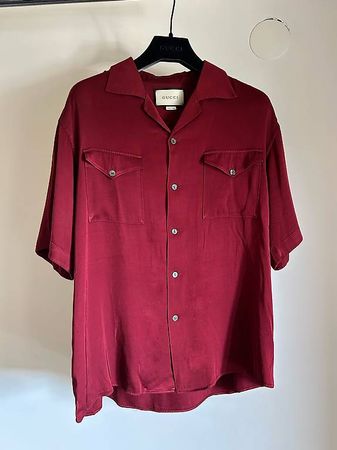 Camicia Gucci uomo bordeaux 