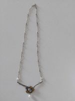 Halskette Silber 800 mit Mondstein und Perlen ca. 40 cm