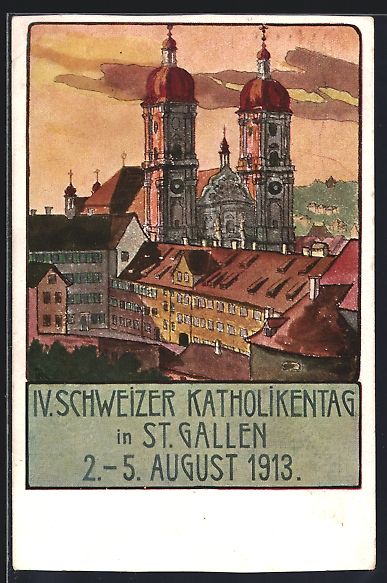 Cartoline postali: St. Gallen, IV. Schweizer Katholikentag  – Usato da Berlin venduto da bartko-reher