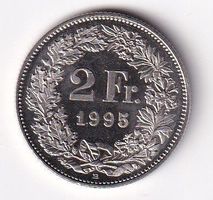 Schweiz 2 Franken 1995 fast unz