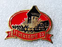 Ansteckpin 46: Feuertaufe 1993 Luzern Kapellbrücke
