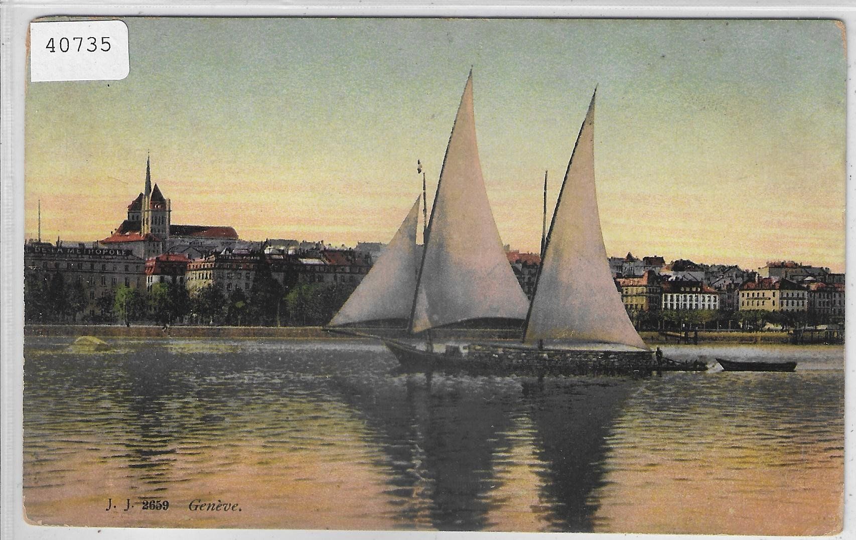 Ansichtskarten: Geneve - Segelschiff - Litho – Gebraucht aus Ettingen von Kartenplanet