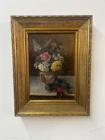 Ölbild auf Leinwand Blumenstilleben HR. signiert ca. um 1900