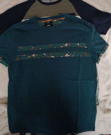 2x T-shirts Jules Shirt blau und WE Shirt grün 