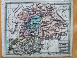 Kupferst Karte Südwest-Deutschland & Schweiz, ca. 1845