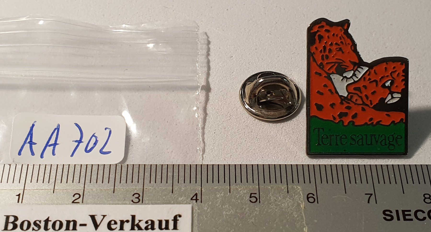 Placchette & Badge: AA702 - Pin Tier Terre sauvage / Leopard – Usato da Reinach BL venduto da Boston-Verkauf 1