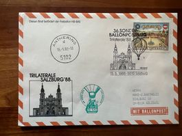 Ballonpost Österreich Brief 1988  Luxus  (V48)