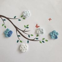 5 Stk Blumen gehäkelt, fleurs crochet, fiori uncinetto 734 E