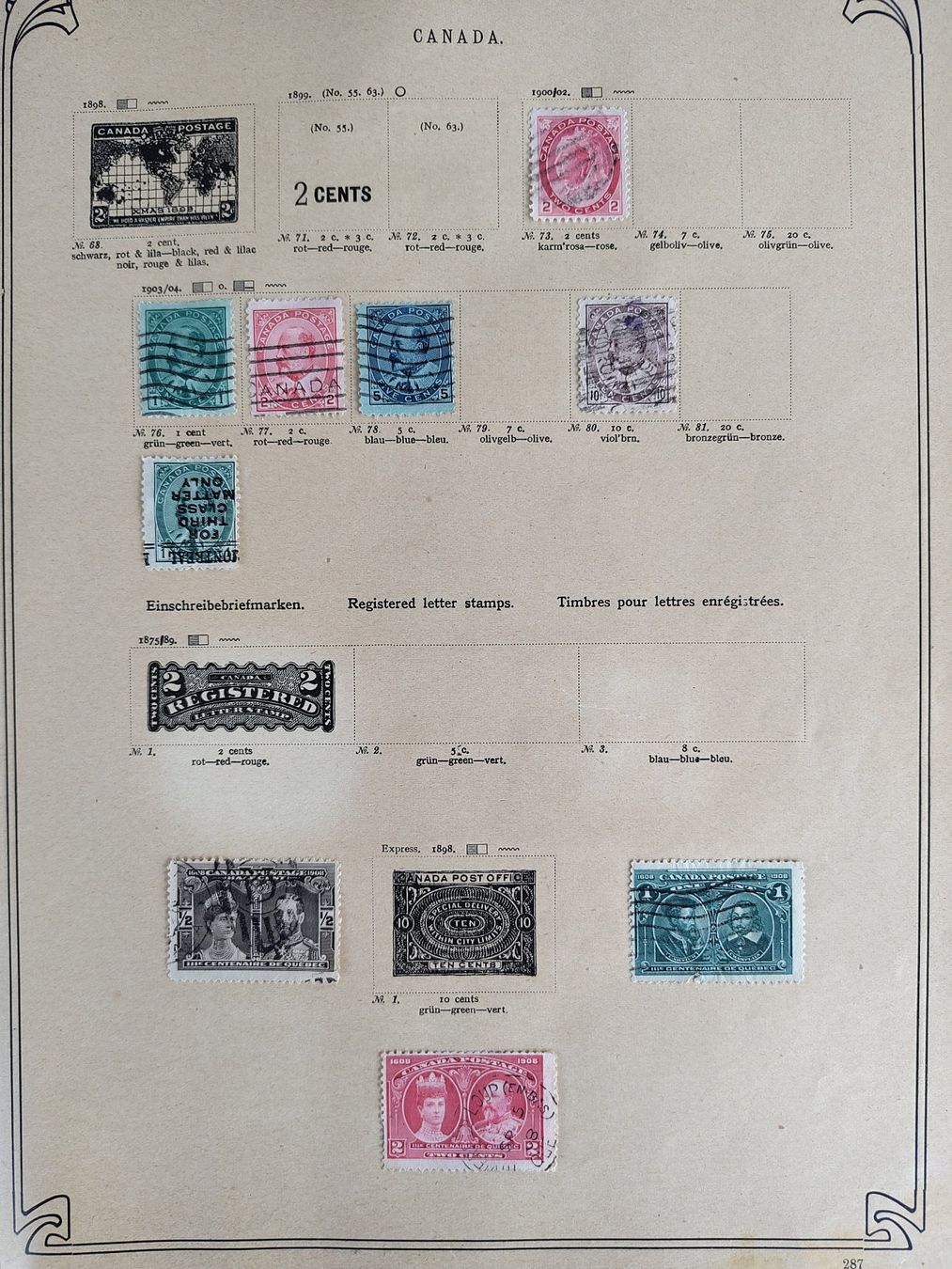 Alle Briefmarken: Briefmarken Kanada ab alt – Gebraucht aus Sarnen von DokRak 2