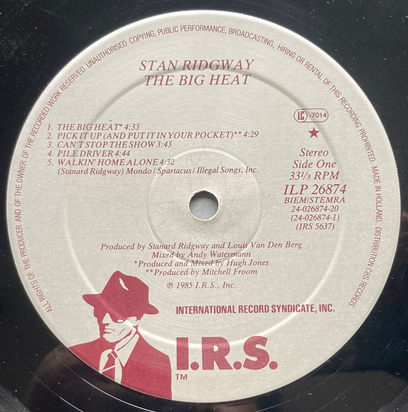 Dischi in vinile: STAN RIDGWAY - THE BIG HEAT – Usato da Poliez-Pittet venduto da Newtown-Records 3